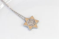 SILVER STERLING STAR of David Necklace