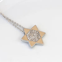 SILVER STERLING STAR of David Necklace
