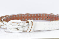 WHITE LEATHER BELT