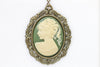 GREEN Cameo Necklace