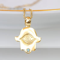 HAMSA NECKLACE, Evil Eye Necklace, Turquoise Eye Necklace, Hand Of Fatima Jewelry Set, Gold Hamsa Necklace, Protection Necklace,Gift For Her