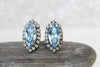 AQUAMARINE BRIDAL Earrings, Light Blue Wedding Earrings, Rebeka Vintage Earrings, Stud earrings, bridesmaid Minimalist Elegant Earrings