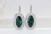 EMERALD DROP EARRINGS, Emerald Bridal Earrings, Large Opal Dark Green Earrings, Classic Earrings,Wedding Rebeka Impressing Woman Jewelry