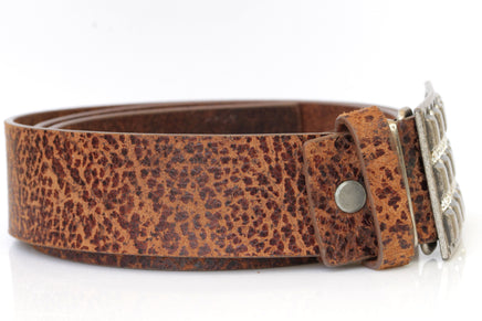 BROWN LEATHER BELT, Boho Leather belt, Wide leather belt, Tiger Leather Belt, Cognac Brown Belt, cowboy belt, Women&#39;s Belt,Jeans Buckle Belt