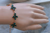 EMERALD BRACELET, Bridal Emerald Bracelet, Dark Green Bracelet, Rebeka Bracelet, Leaf Bracelet, Wedding Emerald Jewelry, Emerald Bangle