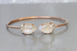 IVORY BRACELET, Nude Ivory Bracelet, Wedding Rebeka Cream Bridal Matching Jewelry Gift, Bridesmaid Ivory Earrings Bracelet Necklace Set