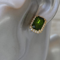 OLIVE GREEN EARRINGS, Rebeka Earrings, Boho Stud Earrings, Emerald Earrings, Bridal Earrings, Green Gold Earrings, Geometric Jewelry Gift