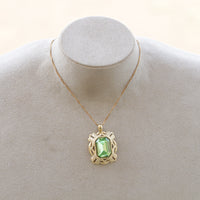 EMERALD STATEMENT NECKLACE, Dark Green Filigree Necklace, Rebeka Necklace,Antique Looking, Formal Emerald Jewelry, Emerald Silver Wedding