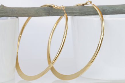 Oversized hoop earrings, Extra large thick hoop earrings, 24k Gold plated hoop earrings, Big hoop earrings, Classic hoops, Round earrings