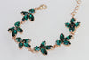 EMERALD NECKLACE, Bridal Emerald Necklace, Dark Green Cluster Necklace, Rebeka Necklace, Leaves Green Necklace, Wedding Emerald Jewelry