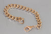ROSE Gold-plated Gourmet Bracelet for Women, Classic Minimalist Curb Bracelet, Thick Everyday Chain bracelet, Rocker Cuban Link Bracelet