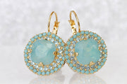 MINT GOLD earrings, Turquoise Rebeka Drop Earrings, Blue Turquoise earrings, Bridal Blue Opal earrings, Blue Dangle Earrings, Woman Gift