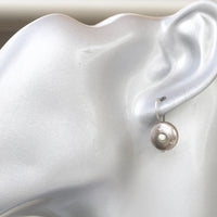 SILVER STERLING EARRINGS, Pearl Earrings, Small Drop Earrings, Boho Silver 925 Earrings, White Pearl Silver Earrings, Dainty Wedding Earring