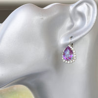 PURPLE Rebeka EARRINGS, Palm Drop Earrings, Bridesmaid Jewelry, Silver Purple Earring, Purple Ab Vintage , Bridal Shower Set For 5,6,7,8