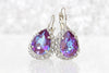 PURPLE Rebeka EARRINGS, Palm Drop Earrings, Bridesmaid Jewelry, Silver Purple Earring, Purple Ab Vintage , Bridal Shower Set For 5,6,7,8