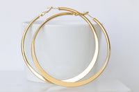 Oversized hoop earrings, Extra large thick hoop earrings, 24k Gold plated hoop earrings, Big hoop earrings, Classic hoops, Round earrings