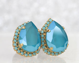 TURQUOISE EARRINGS, Turquoise Bridesmaid Earrings, Wedding Bridal jewelry, Rebeka Blue Earrings, Necklace Earrings Ring Jewelry Set,
