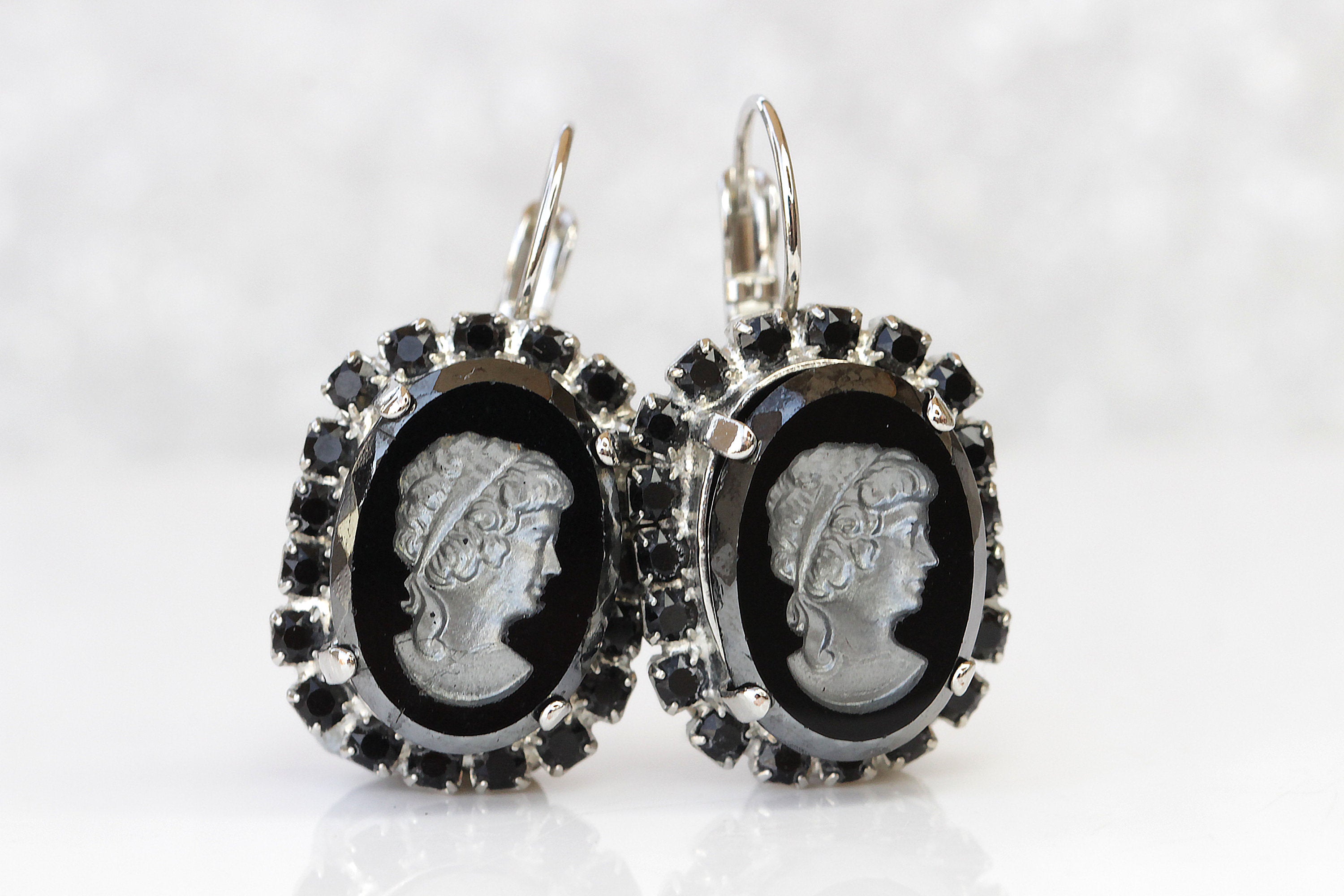 Antique Cameo Earrings| Rebekajewelry