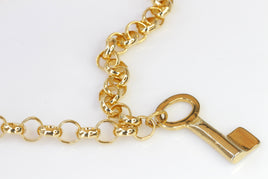 KEY NECKLACE, Gold Key Necklace, Everyday Necklace, 24k Gold Plated Statement Necklace, Chunky Necklace ,Lock Cocker Necklace, Key Charm