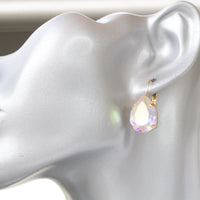 Bridal CRYSTAL Ab EARRINGS, Bridesmaid Earrings Set Gift, Rainbow Earrings, Rebeka Earrings, Dainty Wedding Jewelry Set,Teardrop Earrings