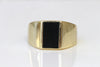 BLACK ONYX RING, Signet Black Gold Ring, 14k Goldfilled Ring, Women signet ring, Rings for Man, Men&#39;s Gold Ring, Flat Stone Ring,Chunky Ring