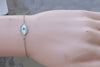 BLUE EYE BRACELET,  Eye Protection Silver Sterling Bracelet, Evil Eye Jewelry, Adjustable Evil Eye Minimalist Bracelet, Shell Dainty Bangle