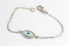 BLUE EYE BRACELET,  Eye Protection Silver Sterling Bracelet, Evil Eye Jewelry, Adjustable Evil Eye Minimalist Bracelet, Shell Dainty Bangle
