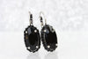 BLACK EARRINGS, Mother of The BRIDES Earrings, Black Evening Silver Earrings, Formal Drop Earrings, Rebeka Woman Earrings,Wedding Jewelry
