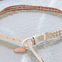 Leather WHITE BELT For Women, WHITE Layered E Belt, Studded Leather Belt, 80s Style White Belt,Genuine Leather Belt, Wide Multi Layered Belt