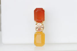 ORANGE YELLOW BROOCH, Orange Blush Brooch, Orange Citrine Peach Brooch,Elegant Rebeka clothing Brooch, Dainty Coat Pin, Mother's Day Gift
