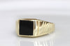 BLACK ONYX RING, Signet Black Gold Ring,  Men&#39;s Jewelry, Rings for Man,Men&#39;s Gold Ring, Flat Stone Ring,Unique Gold Black Stone Ring Husband