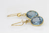 14K SOLID GOLD EARRINGS, Blue Topaz Earrings, Gemstone 14k Gold Drop Earrings, London Blue Topaz Jewelry, Daily Earrings ,Anniversary Gift