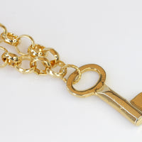 KEY NECKLACE, Gold Key Necklace, Everyday Necklace, 24k Gold Plated Statement Necklace, Chunky Necklace ,Lock Cocker Necklace, Key Charm
