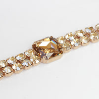 CHAMPAGNE BRACELET, Wedding Bracelet, Rebeka Rhinestone Bracelet,Bridal Bronze Bracelet, Gold Brown Statement Bracelet, Formal Jewelry