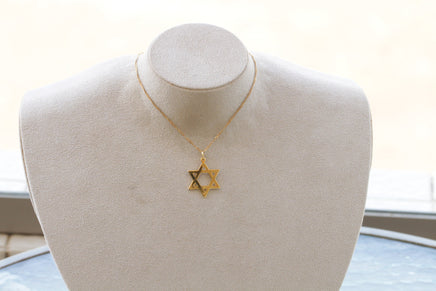 Star of David Necklace, Gold Plated Pendant, Passover Gift, Classic Necklace, Jewish Jewelry, Tradition Necklace, Gold Plated Magen David