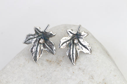 Antique Silver EAR CLIMBER EARRINGS, Ear Crawler Earrings, Leaf Ear Cuff, Rebeka Statement Climbing Earrings, Bridal Crystals Earrings