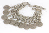COIN Cha cha bracelet, Antique Silver bracelet, Dangly bracelet, Charm bracelet, Chunky Medallion Bracelet , Multi Dangling Charm Bracelet