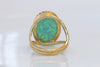 GREEN OPAL RING, Opal Gold Ring, Gemstone ring, October Birthstone, Opal Emerald lawn Gold Filled Ring, Fire Opal jewelry, Opal Big Ring