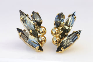 GRAY STUD EARRINGS, Rebeka Earrings, Phoenix Earrings, Gold Gray Earrings, Minimalist Stud Earrings, Gold Wing Earrings, Custom Jewelry