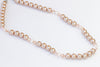 BEADED PEARL NECKLACE, Peach Bridal Necklace, Blush Beads Necklace, Rose Gold Classic Necklace ,Rebeka Wedding Necklace, Gift For Woman