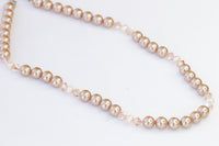 BEADED PEARL NECKLACE, Peach Bridal Necklace, Blush Beads Necklace, Rose Gold Classic Necklace ,Rebeka Wedding Necklace, Gift For Woman