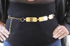 1980s link metal belt, Gold plated bar belt, Vintage gold belt, Bar links belt, Gold Adjustable Women&#39;s belt, Vintage metal belt,Waist Belt