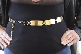 1980s link metal belt, Gold plated bar belt, Vintage gold belt, Bar links belt, Gold Adjustable Women&#39;s belt, Vintage metal belt,Waist Belt