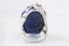 Lapis Silver ring, Natural Blue Lapis Ring,September Birthstone for Her, Lapis Lazuli Ring,Oval Large Stone Ring,Genuine Lapis Gemstone Ring