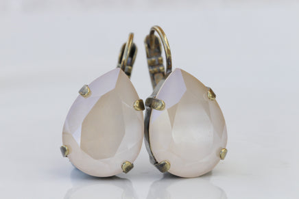 IVORY CREAM earrings, Bridesmaid Ivory Nude Earrings, Vintage Styling, Drop Earrings, Teardrop Earring, Rebeka Wedding Jewelry, Bridal