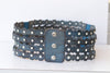 Waist Blue belt, BLUE JEANS Belt, Leather Studs Belt, Women&#39;s Belt, Women Leather Belt, Waist Chunky Belt, Thick Crystals Belt, Stretch Belt