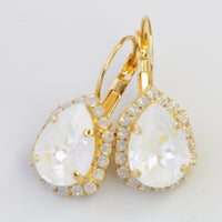 WHITE OPAL EARRINGS, White Gold Wedding Earrings, Bridesmaids Rebeka Earrings, White Bridal Earrings,Elegant Drop Bridal Shower Gift Idea