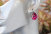 FUCHSIA earrings, Bridesmaid Dark Hot Pink Earrings, Vintage Looking Drop Earrings, Teardrop Earring, Rebeka Wedding Jewelry, Sister Gift