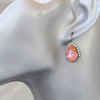 ORANGE EARRINGS, Orange Wedding Earrings, Bridesmaids Rebeka Earrings, Ab Orange Earrings, For Brides, Orange Vintage Style Earrings,Gift