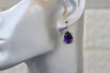 DEEP PURPLE EARRINGS, Dark Purple Wedding Earrings, Bridesmaids Rebeka Earrings, Ametyst Leverback Earrings, Vintage Style Earrings Gift